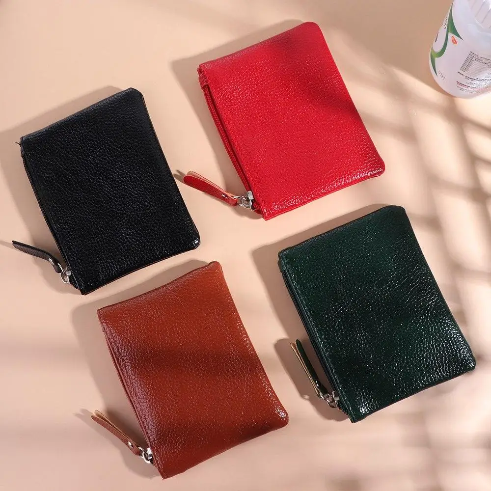 Fashion Classic High Quality Lychee Pattern Business Coin Purse ID Card Case Women Men Wallet Money Clutch Purse Pouch