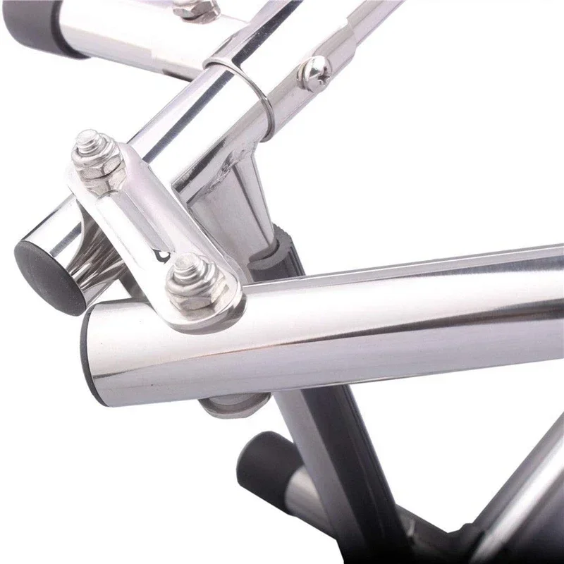 2+2 Steps Transom Mount Folding Stern Ladder Gunwale-Mounted Removable Ladder