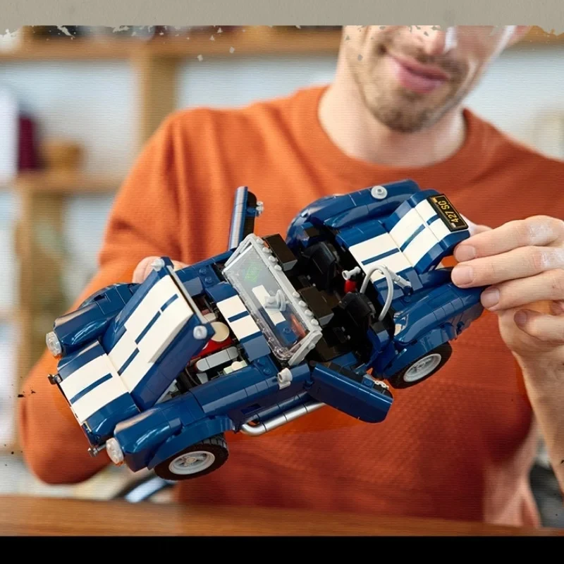 2025 جديد التقنية 10357 شيلبي كوبرا اللبنات الطوب سيارة رياضية مجموعة ميكانيكية نموذج سيارة التجمع لعبة هدايا عيد الميلاد