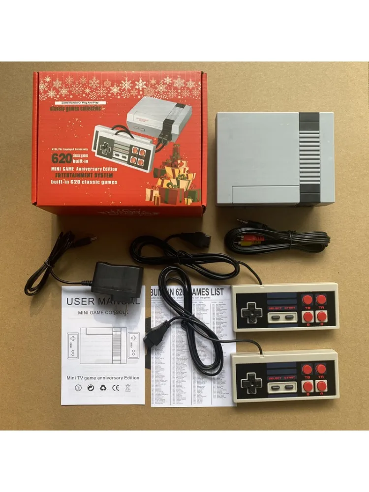تلفاز صغير لعبة فيديو وحدة تحكم للأطفال ، مدمج 620 ألعاب ريترو كلاسيكية ، 2 لاعبين ، يدعم خرج AV ، محمول باليد ، هدية ، 8 بت ، NES