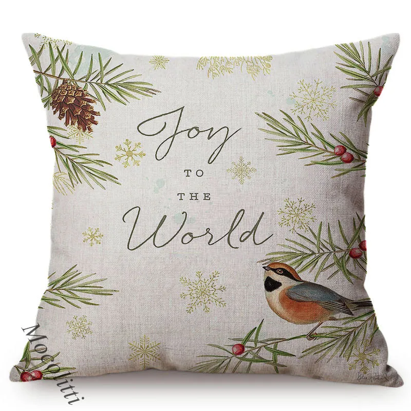 Nordic Letter Style Sofa Throw Pillow Case Sparrow Bird Pattern Home Decoration Square Office Chair Cushion Cover cojines