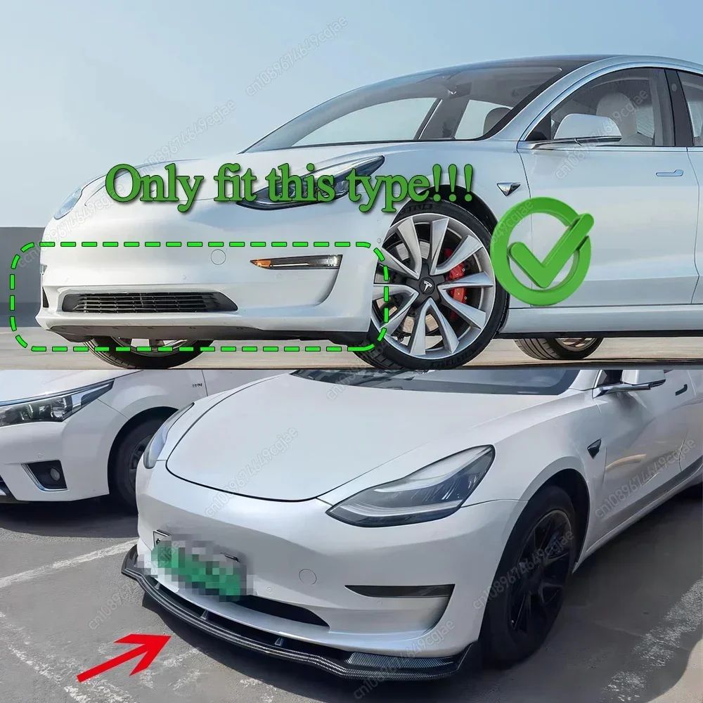 

Car Front Lip Bumper Chin Diffuser Splitter Canard Guard For Tesla Model 3 2017 2018 2019 2020 2021 2022 2023 Bodykits Tuning