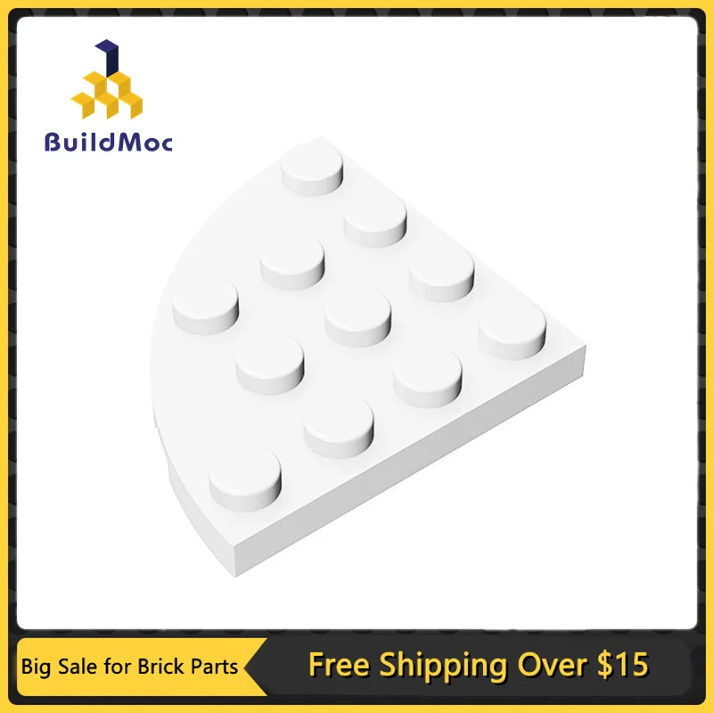 MOC Assembles Particles  30565 Plate Round Corner 4 x 4 Building Blocks Classic Brand Kids DIY Educational High-Tech Spare Toys