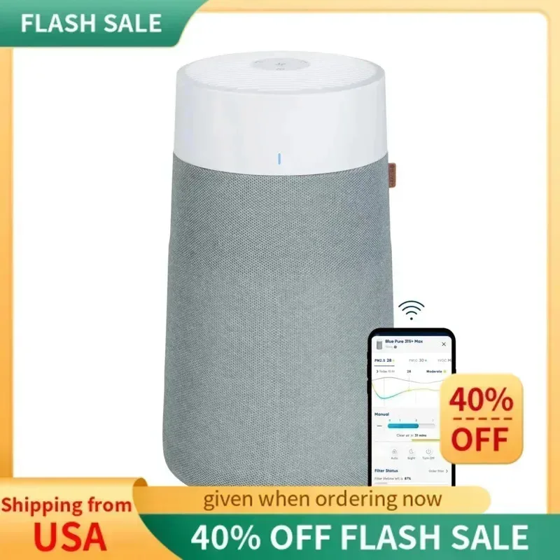 PMD4-BLUEAIR أجهزة تنقية الهواء المنزلية HEPASilent الذكية، لحساسية الحيوانات الأليفة، منقي الهواء الفيروسية، قالب الغبار الدخان المطبخ، 311i ماكس،