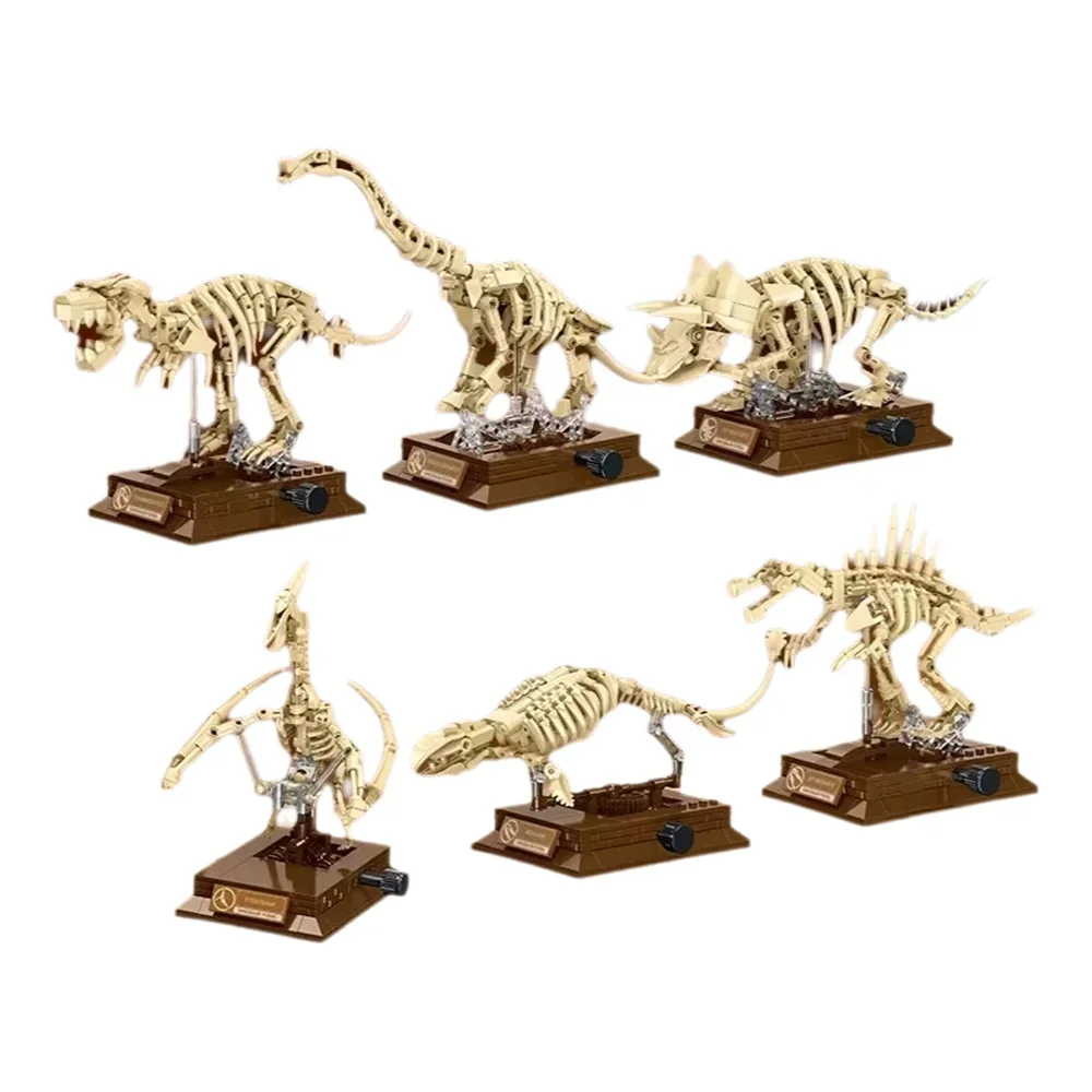 

Mini Building Blocks 57035-40 Dinosaur Skeleton Architecture Model DIY Bricks Assembly Educational Toys For Kids Adult Gifts