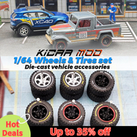 1/64 14mm Rubber Tires Tyre band letter & Diecast Car Wheels for 1:64 For Off-Road Dedicated to Pickup Trucks,Large Sedan(1 Set)