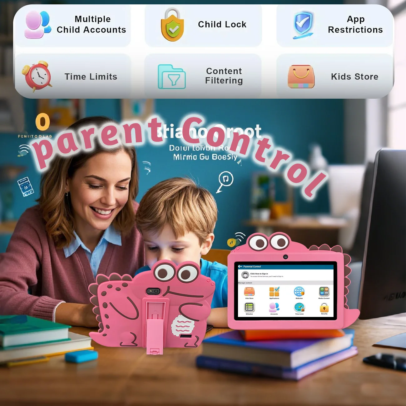 New 7 Inch Kid Tablet Android ,Children's toys, WiFi,Kids Learning Education,Quad Core,Kids-Proof protective case