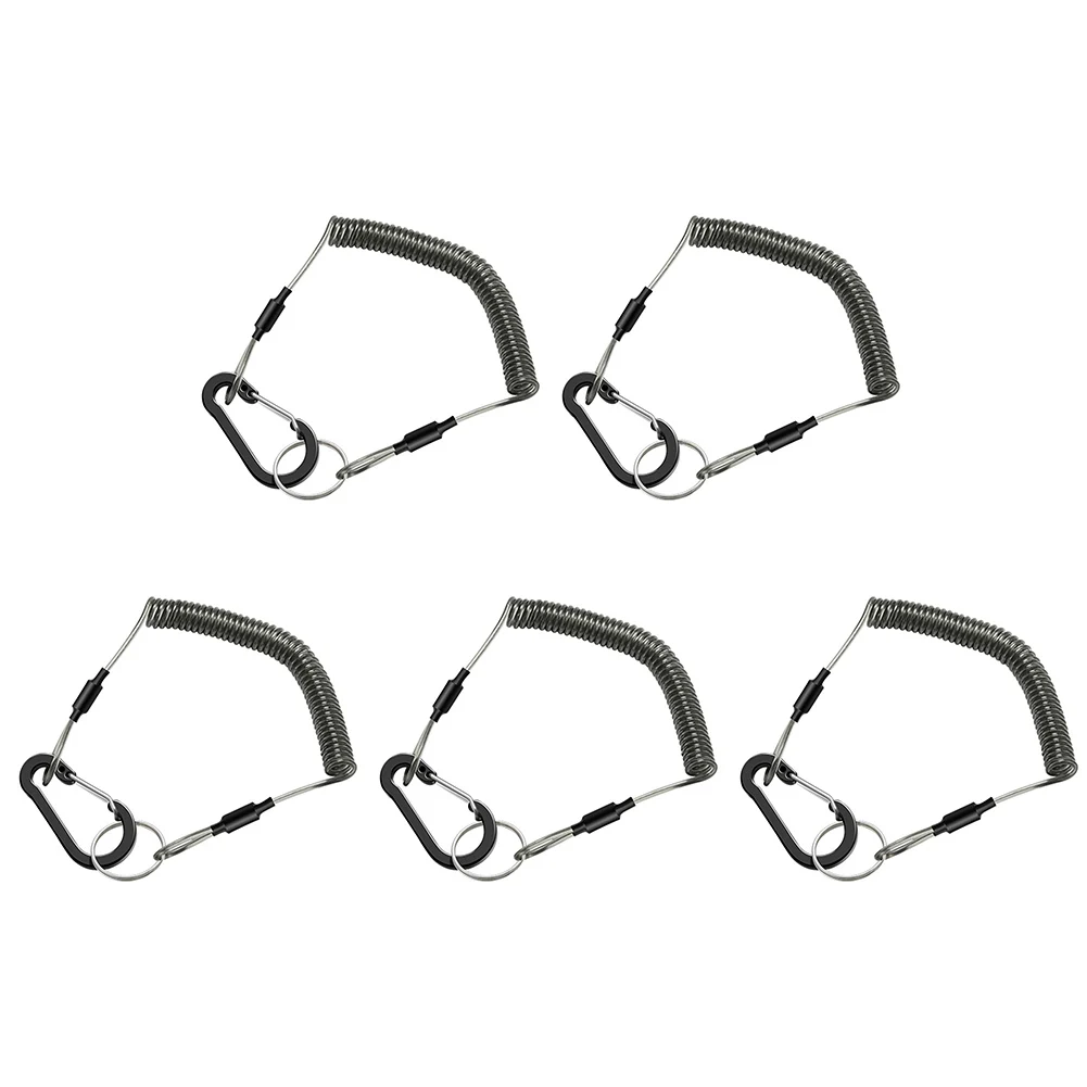 5 قطعة الصيد الحبل القوارب الحبال قابل للسحب البلاستيك دوامة حبل حبل خط السلامة مكافحة خسر دوامة الربيع إغراء كماشة حبل #3