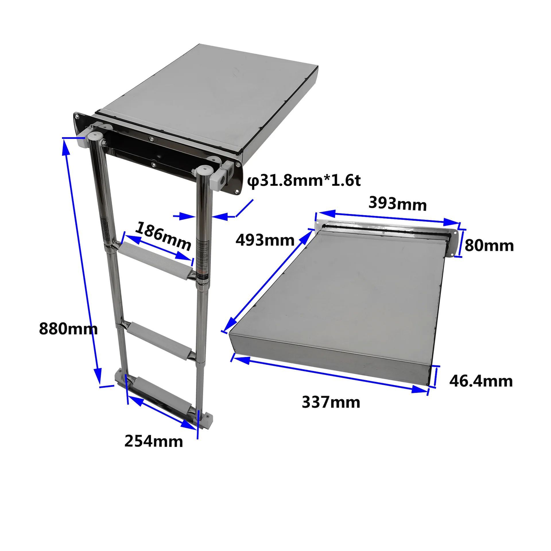 Concealed Box Telescopic Sport Swim Ladder boat ladder for Boat Marine Hardware Fitting