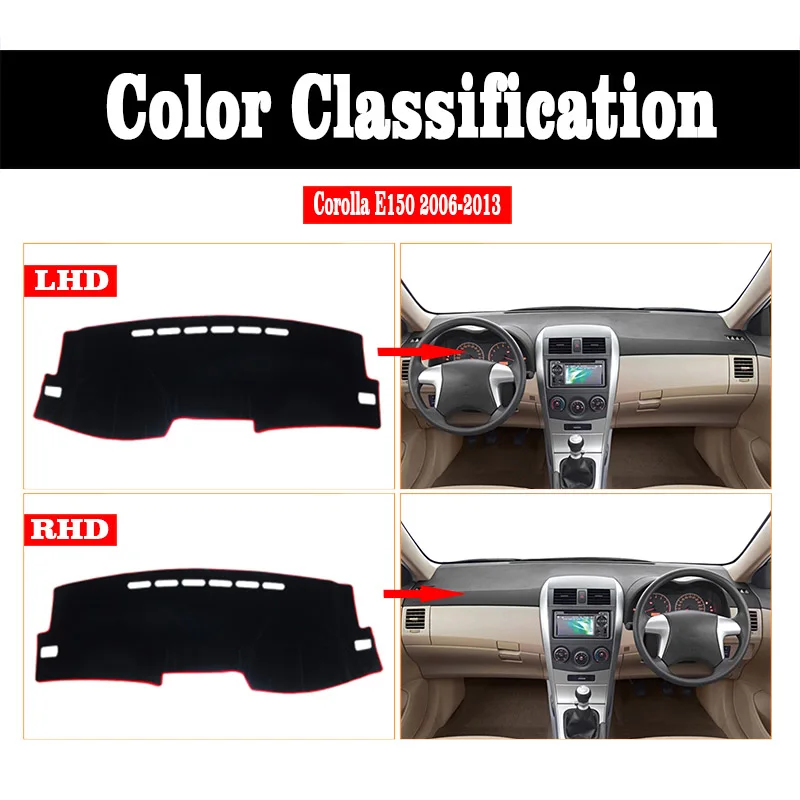 Car Dashboard Cover Dash Anti-UV Mat For Toyota Corolla E180 E150 2006 2007 2008 2009 2010 2012 2013 2014 2015 2016 2017 2018