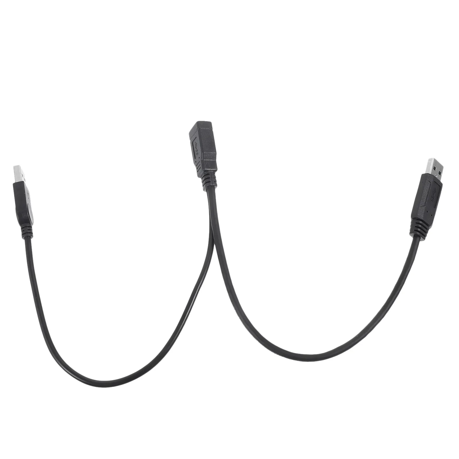 

USB Y-разветвитель питания, 2 штекера на 1 гнездо, удлинительный кабель для быстрой и стабильной передачи данных, USB-кабель-удлинитель для портативных жестких дисков