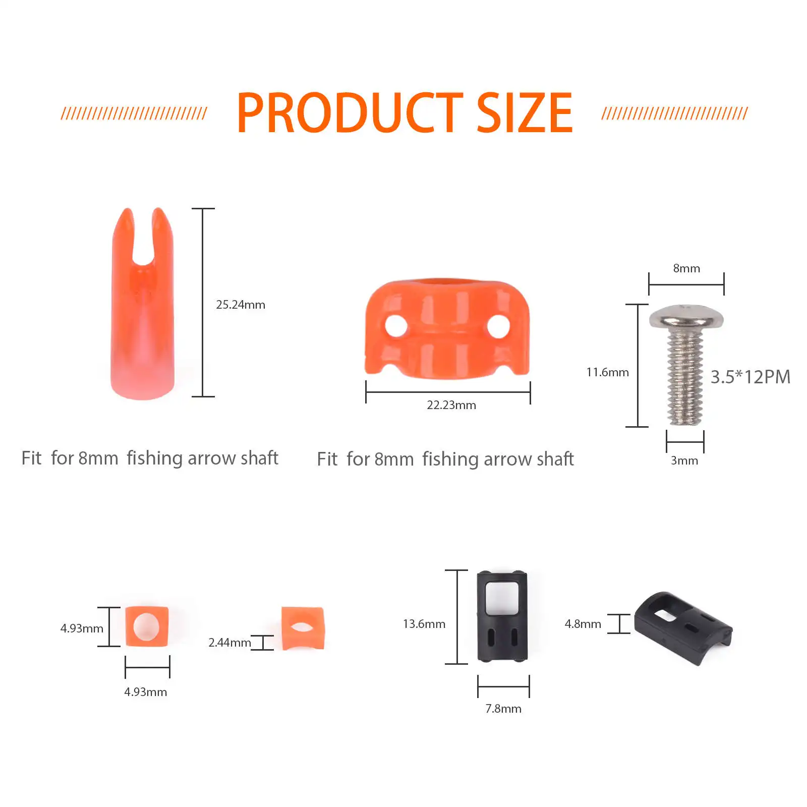 

15et 60 шт. аксессуары для стрельбы из лука и охоты, подходящие для внешнего диаметра 8 мм, аксессуары для стрел
