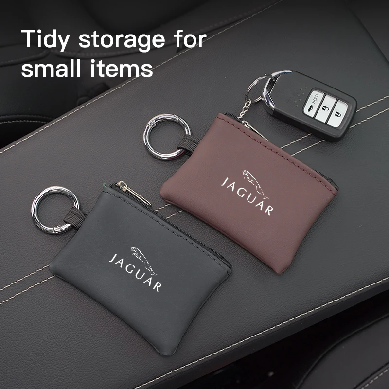 حقيبة مفاتيح السيارة عملات جلدية محفظة بطاقة صغيرة الحقيبة الهدايا الزخرفية لجاكوار F-Type S-Type X-Type XF F-Pace XE I-Pace F E-Pace X
