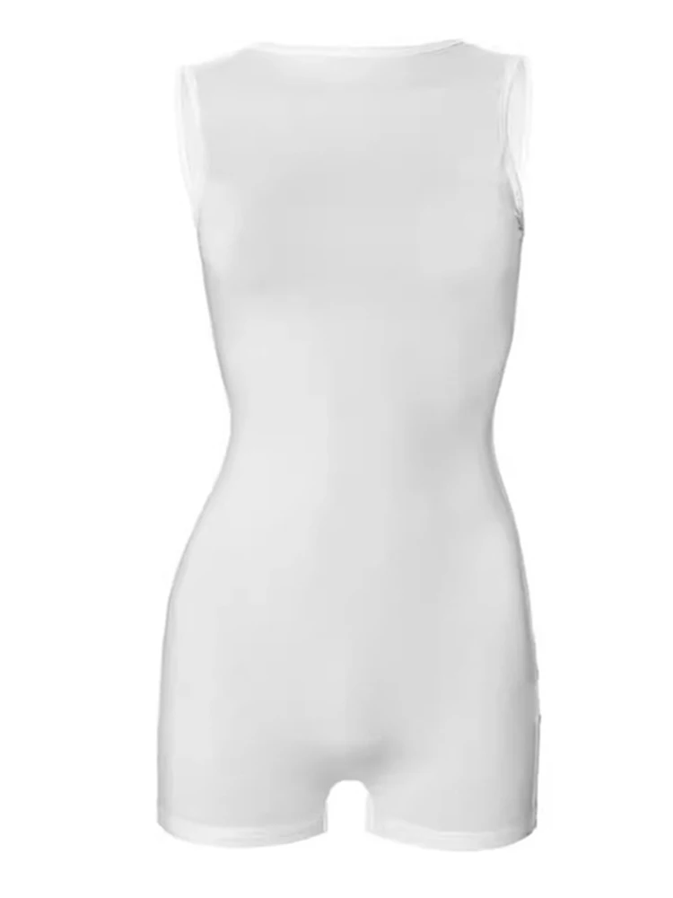 Mono deportivo básico para mujer, ropa de cintura alta sin mangas, Espalda descubierta, Bodycon deportivo, informal, 2024