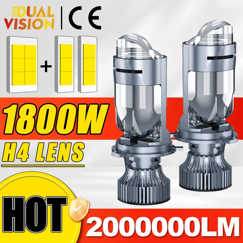 

Светодиодный объектив H4 1:1 Беспроводной светодиодный проектор Автомобильные фары Plug&Play Мини-объектив 12 В Светодиодный проектор Противотуманные фары CSP Чип Наборы автоматического освещения