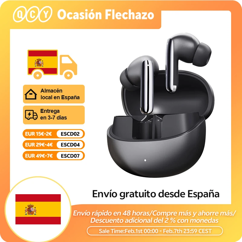 QCY MeloBuds Pro ANC Bluetooth 5,3 auriculares inalámbricos 46dB híbrido ANC alta resolución LDAC auriculares 6 micrófonos 34H detección en la oreja