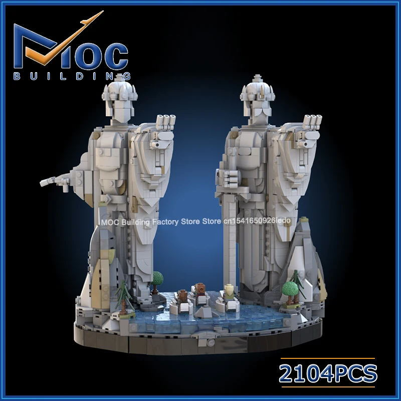 

Конструктор MOC: Классические киносцены и знаковые достопримечательности, модель статуи короля, сборная модель из кирпичиков, коллекционная игрушка для демонстрации, подарок