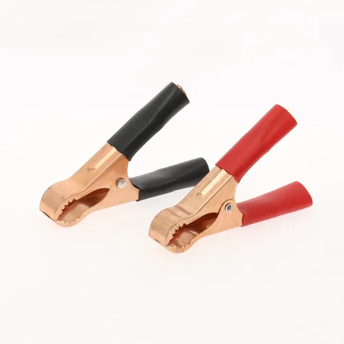 50A 80mm Crocodile Car Motorcycle Caravan Battery Test Lead D Insulation Clip Red + Black