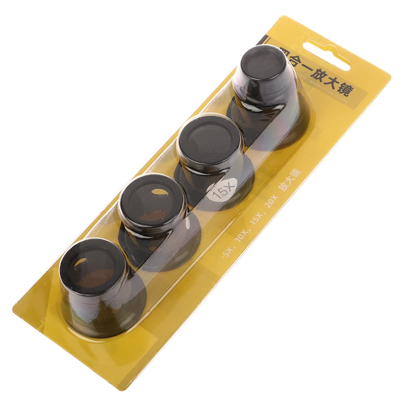 5x/10/15x/20x ساعة مجموعة أدوات إصلاح المجوهرات العدسة المكبر المكبر الزجاج الساعاتي أدوات 4 قطعة/المجموعة العين العدسة المكبرات