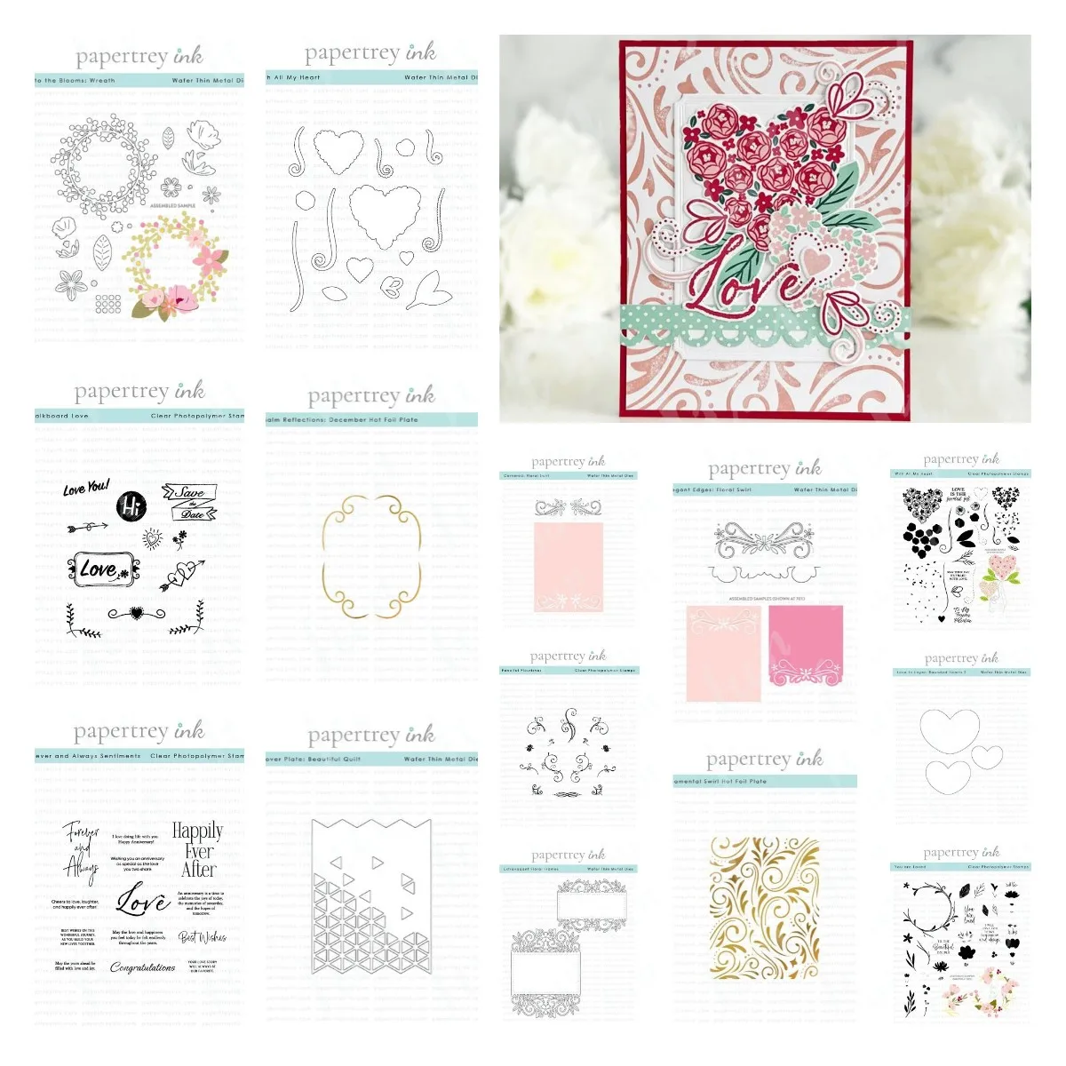 Valentine Stamps and Dies Metal Die Cutters for Scrapbooking Sentiments Stamp Ornamental Swirl Hot Foil Plates Set Embossing