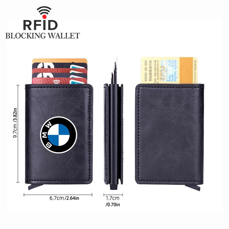 Rfid Leather Carbon Fiber Credit Card Holder pu Wallets Men Black Magic Trifold for Bmw Performance E46 E90 F30 E39 6 G30 E92 M