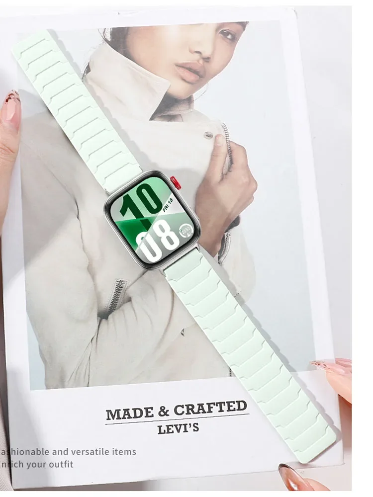 Магнитный силиконовый ремешок для Huawei Watch Fit 4/Fit 3, спортивный браслет, сменный браслет для Huawei Watch Fit 4 Pro/4 Correa