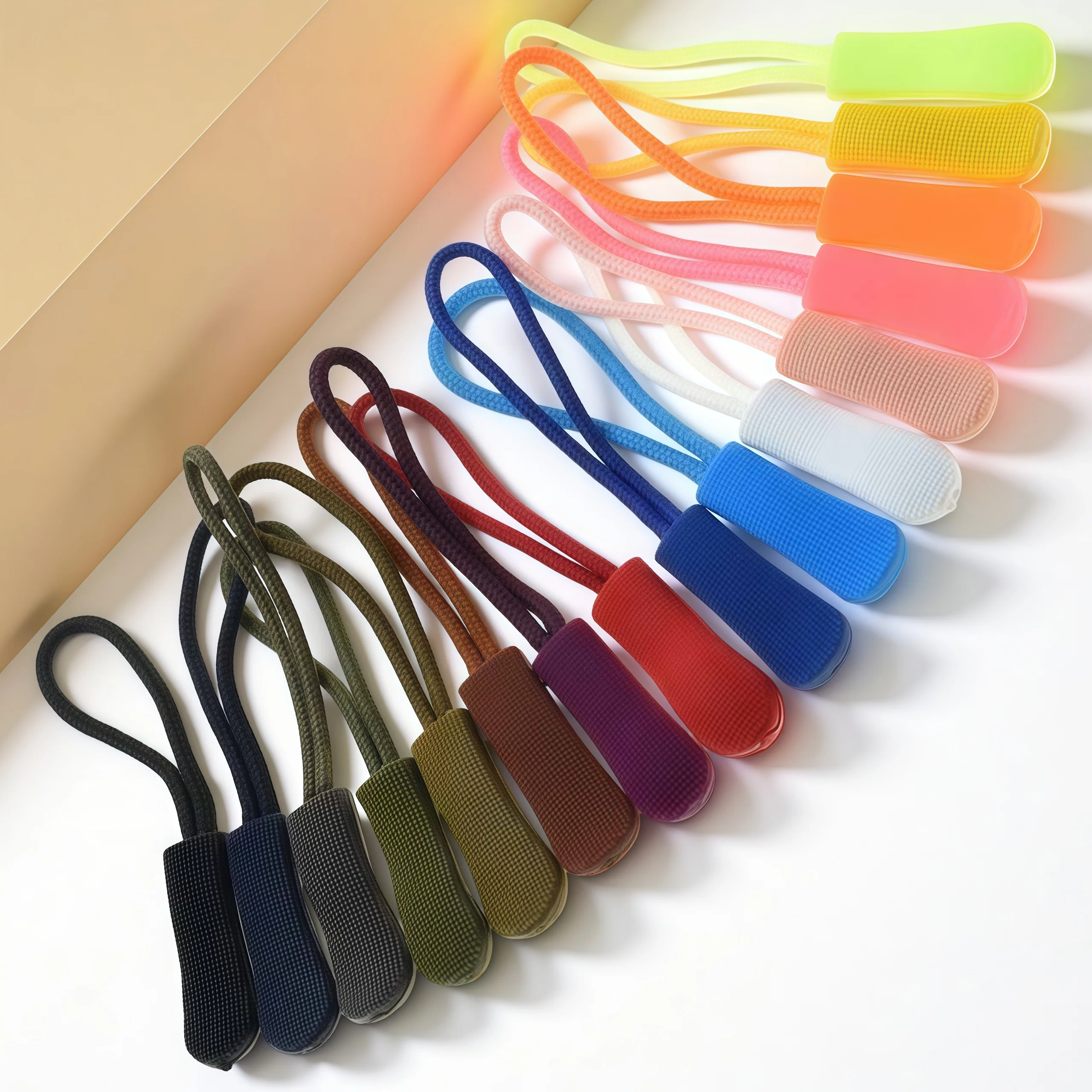 20 Pcs/Pack Colorful Replacement Zipper Pulls Cord Extender for Backpacks Jackets Luggage Purses Handbags