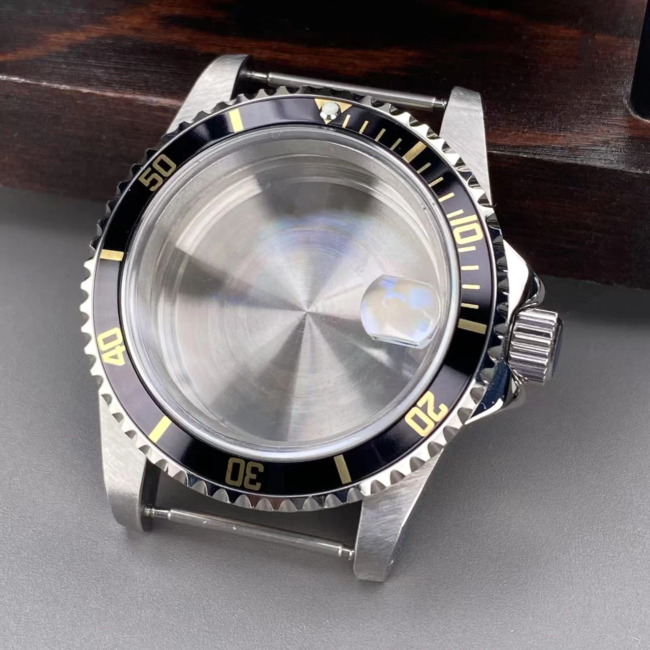 39,5 mm NH35 Vintage-Gehäuse GMT/SUB 120-Klick-Lünette Edelstahl Saphirglas für NH35 NH36 Uhrwerk 28,5 mm Zifferblatt Uhrengehäuse – Detail 23