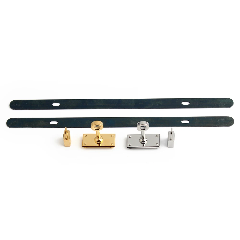 1/4/10Sets New Style Stainless Steel Metal Rectangle Eyelets Lock For Purse Handbags Bags Hanger Sole Plate Lock Accessories
