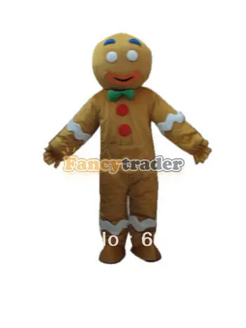 

New Adult Hot Sale Foam Cute Doll Gingerbread Man Cartoon Mascot Costume Plush Christmas Dress Halloween Mascot Costume