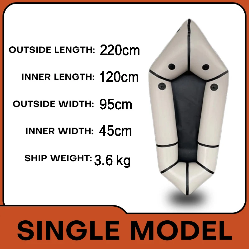 Wear-resistant 1-person Ultra-light PVC Kayak Inflatable Fishing Boat