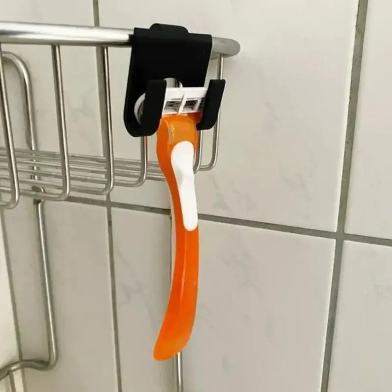 No-drill Shaving Razor Holder Wall Mount Bathroom Plug Hanger No Punch Self Adhesive Razor Storage Rack For Bathroom Organizer