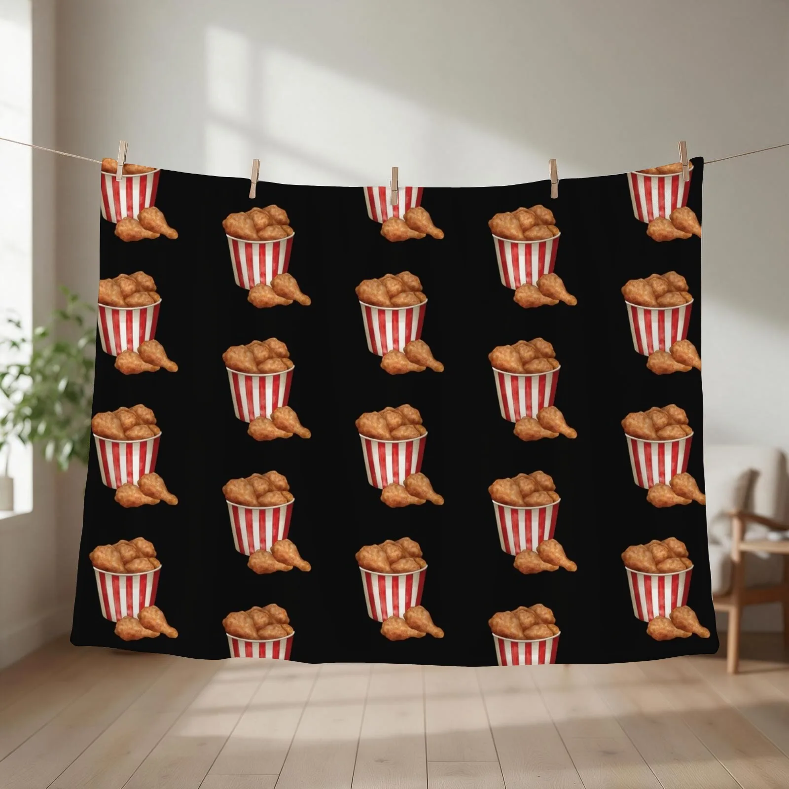 Bucket of Fried Crispy Chicken Throw Blanket Baby Blankets Sofas Of Decoration Cute Soft Blankets