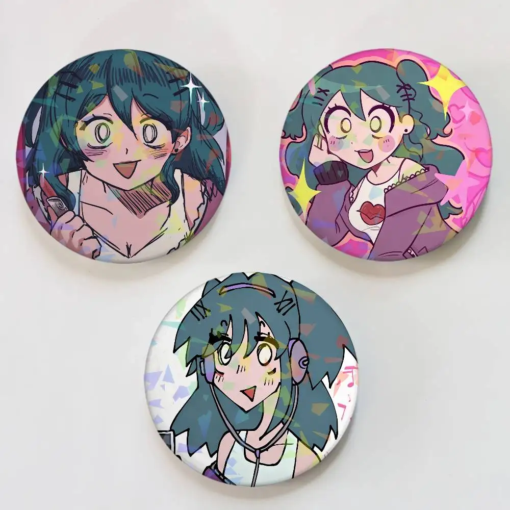 L-Lacey's Flash Games Round Badge for Backpack Accessories Laser Lapel Pins Jewelry Gifts