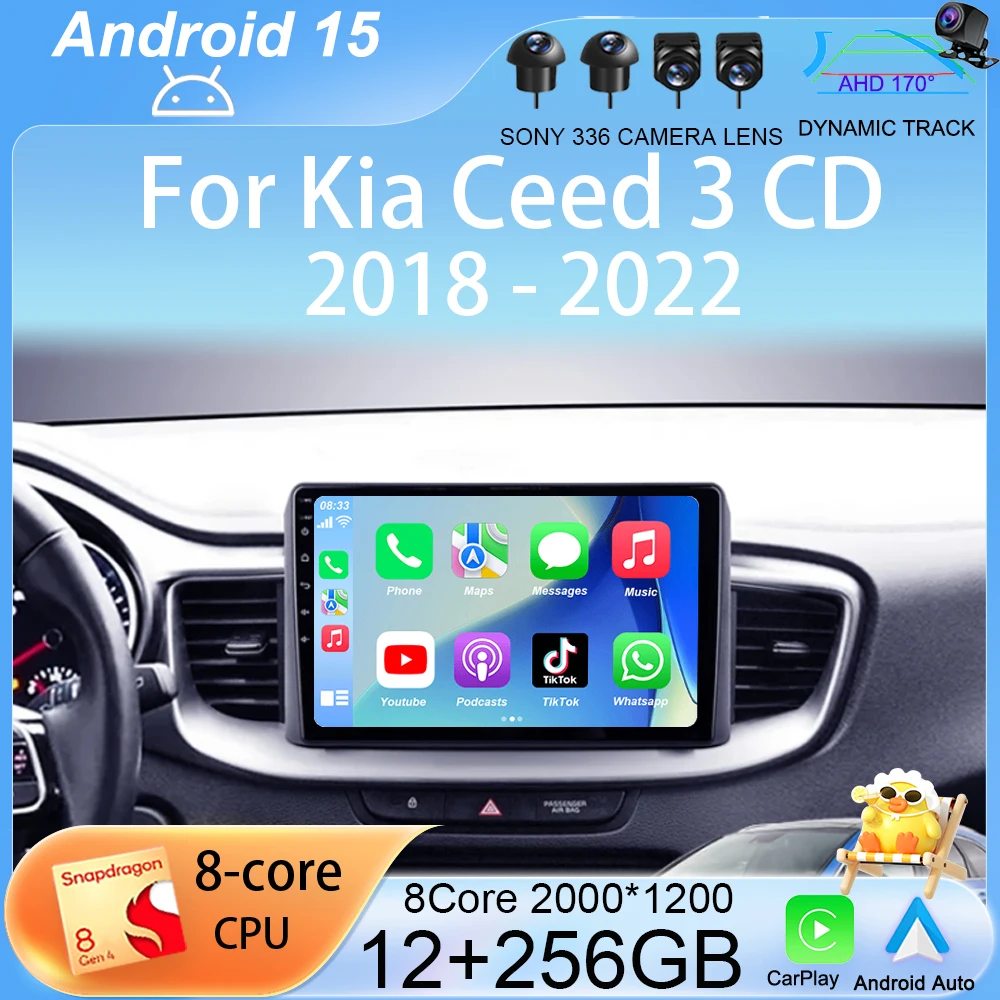 Carplay Auto WIFI+4G Car Radio Android 16 For Kia Ceed 3 CD 2018 - 2022 Multimedia Video Player Navigation GPS Stereo Head Unit