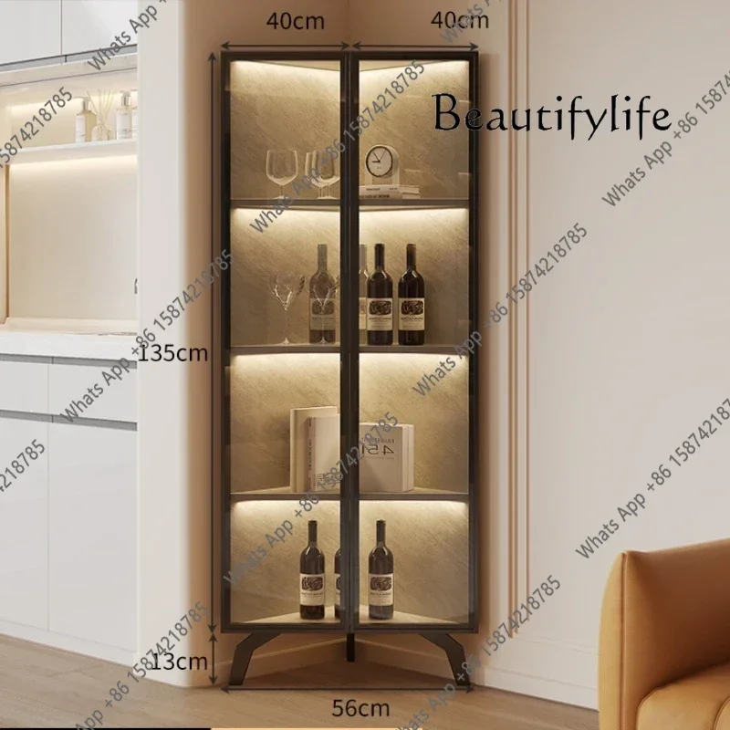 J Iron Cabinet Metal Storage Whiskey Showcase Display Wine Rack Room Liquor Bar Luxury Open Cabinets Refrigerator Portable Outdo