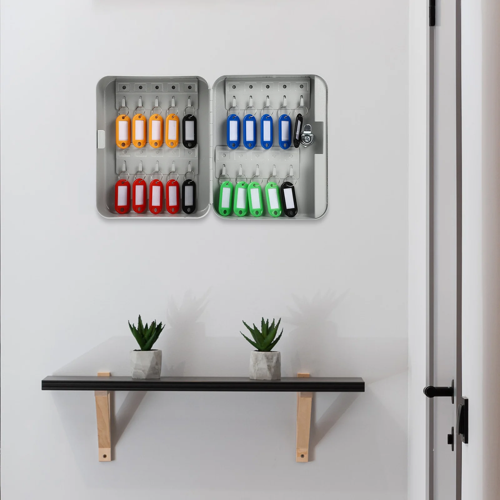 Key Storage Box Wall Mount Heavy Duty Steel Compact Design for Home Office Key Management Multi Slot Security Cabinet