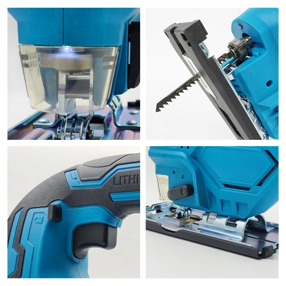 Cordless Jigsaw 65mm Electric Jig Saw Portable Multi-Function Woodworking Power Tool Adjustable Woodworking for Makita Battery