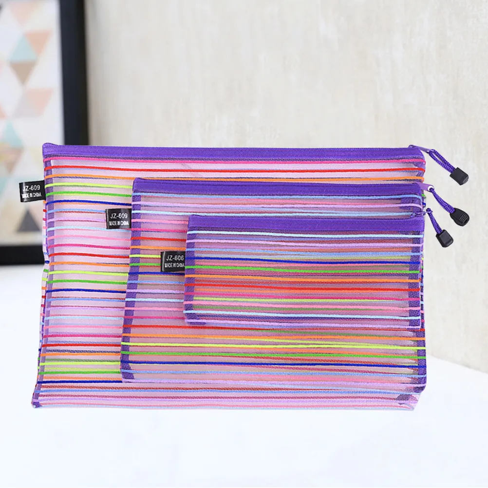 

Набор из 3 нейлоновых сетчатых папок-файлов форматов A4, A5, B6 с молнией, портативные прозрачные органайзеры для документов для офиса, школы, дома, путешествий, канцелярских принадлежностей