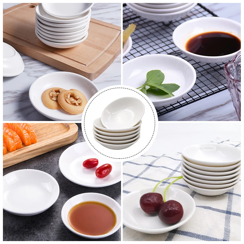 

6Pcs Seasoning Plates Ceramic Sauce Dish Small Condiment Bowls for Kitchen Party Picnic Bbq Serving Container Seasoning Plates