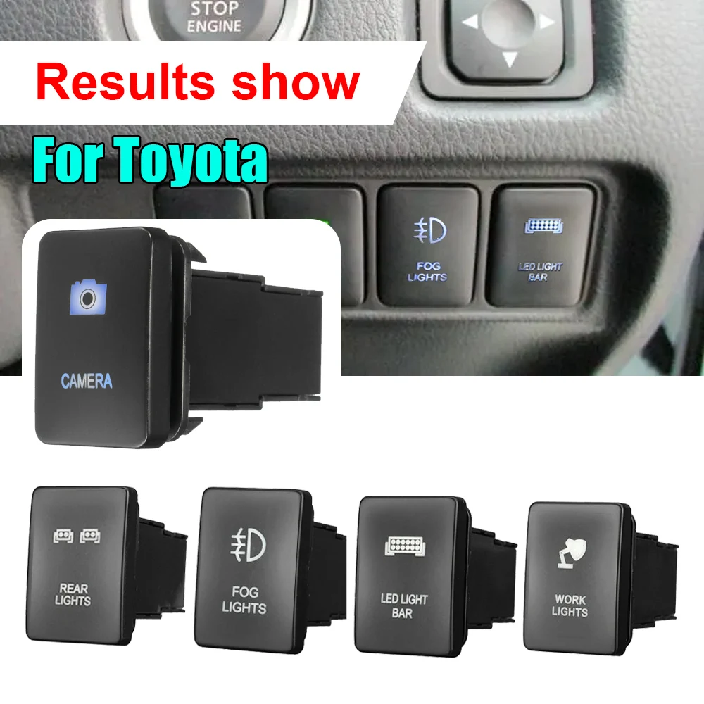 12V Blue LED Fog Light Bar Push Switch For Toyota Landcruiser Yaris RAV4 For Toyota /Landcruiser /Hilux /Prado 120 /FJ /CRUISE