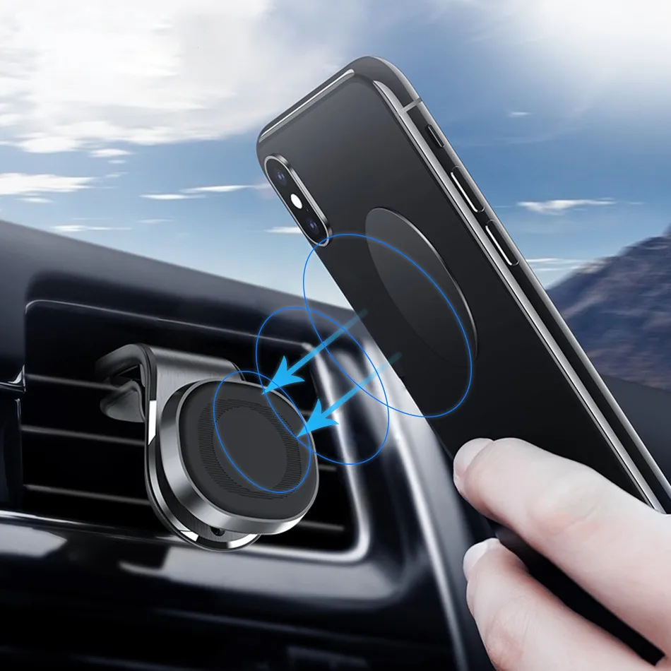 حامل هاتف السيارة المغناطيسي - دعامة دعم GPS المغناطيسية لتنفيس الهواء لهاتف iPhone Samsung Xiaomi
