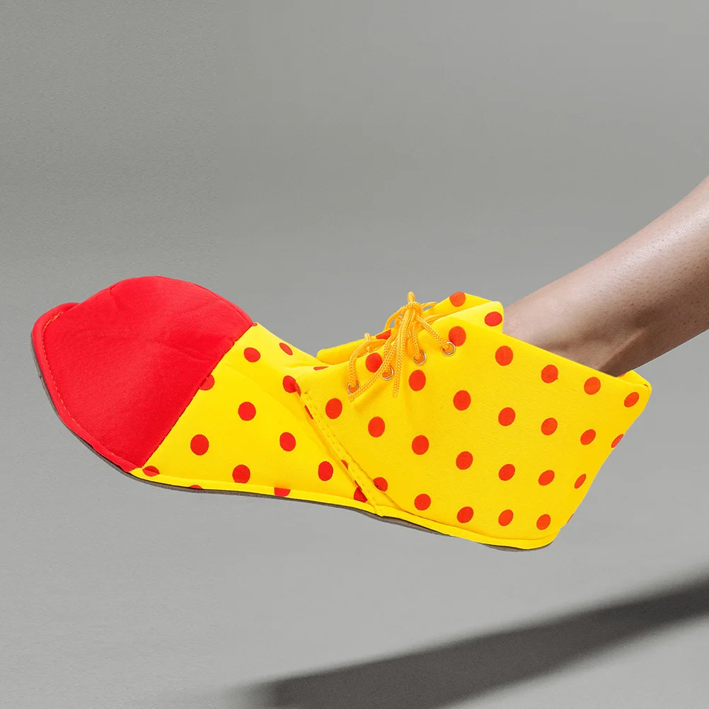 

1Pair Clown Costume Shoes Halloween Cosplay Props Large Size Exquisite Design Lightweight PU Material Realistic