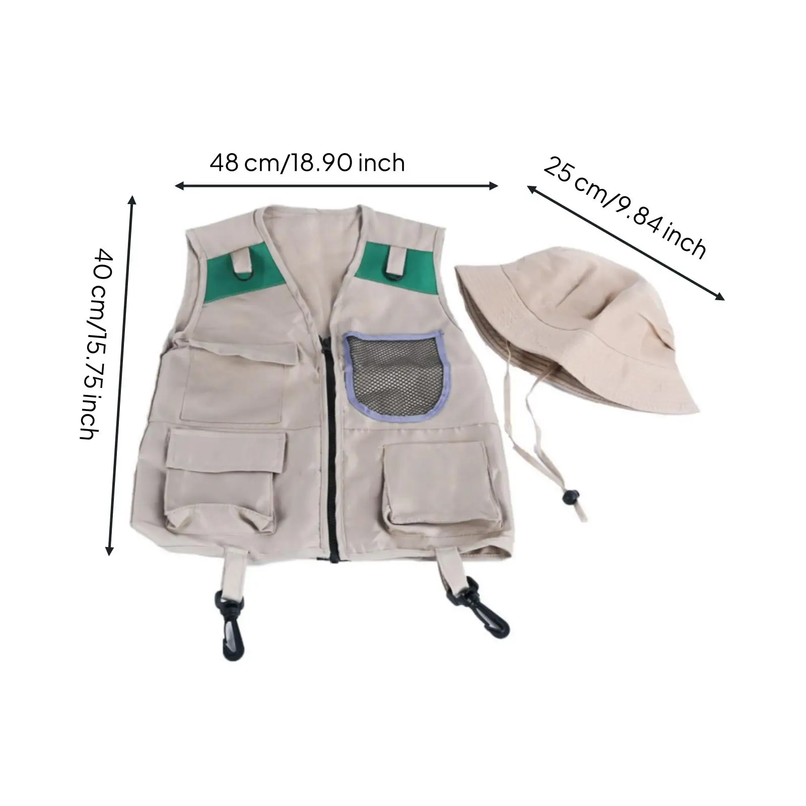 Kids Lightweight Outdoor Vest with Hat for Camping Hiking Scavenger Hunt Unique Jacket