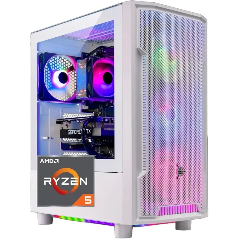 Skytech Archangel ゲーミング PC デスクトップ、Ryzen 5 5500 3.6 GHz (4.2GHz ターボ ブースト)、