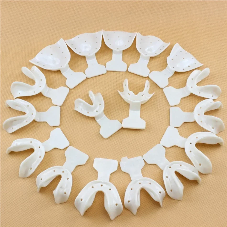 17Pcs/Set Dental Impression Trays Autoclavable Teeth Holder Edentulous Jaws Impression Trays Dentist Tools Lab