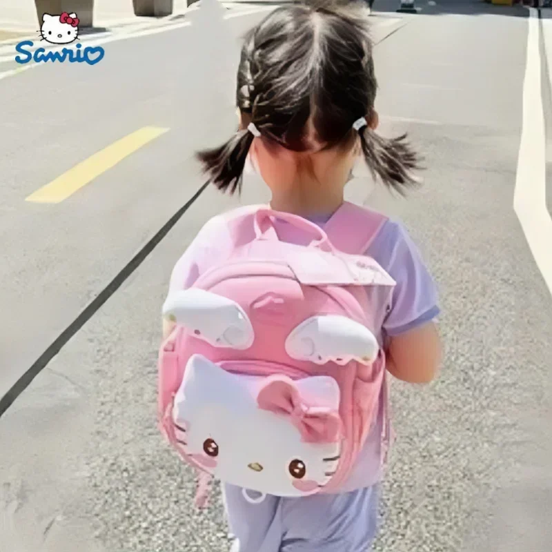 New Hello Kitty Kindergarten Schoolbag Girl Cute Foreign Style Three-dimensional Cartoon School Bag Student Anti-lost Backpack