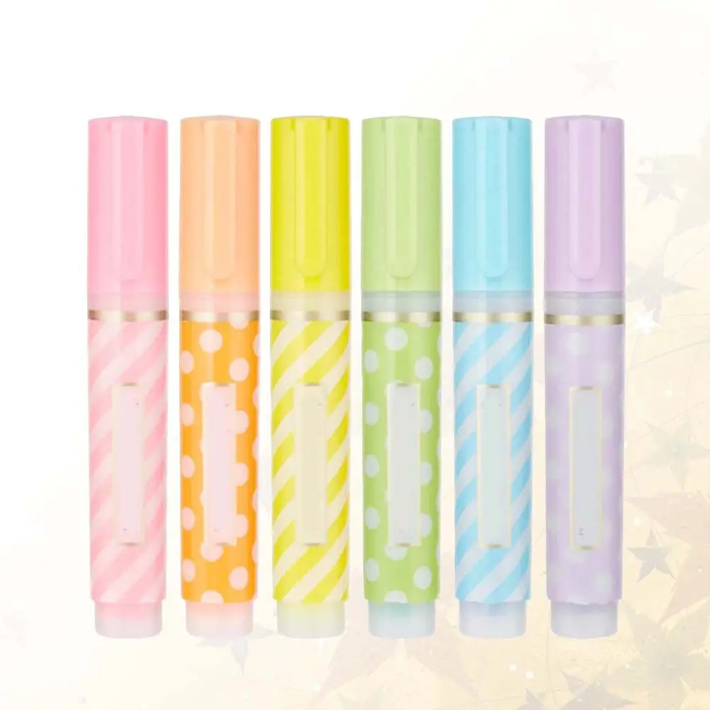 6Pcs Liquid Chalk Markers Fluorescent Pens Light Color for Windows Mirrors Glass Nonporous Surface Writing Chalk Markers