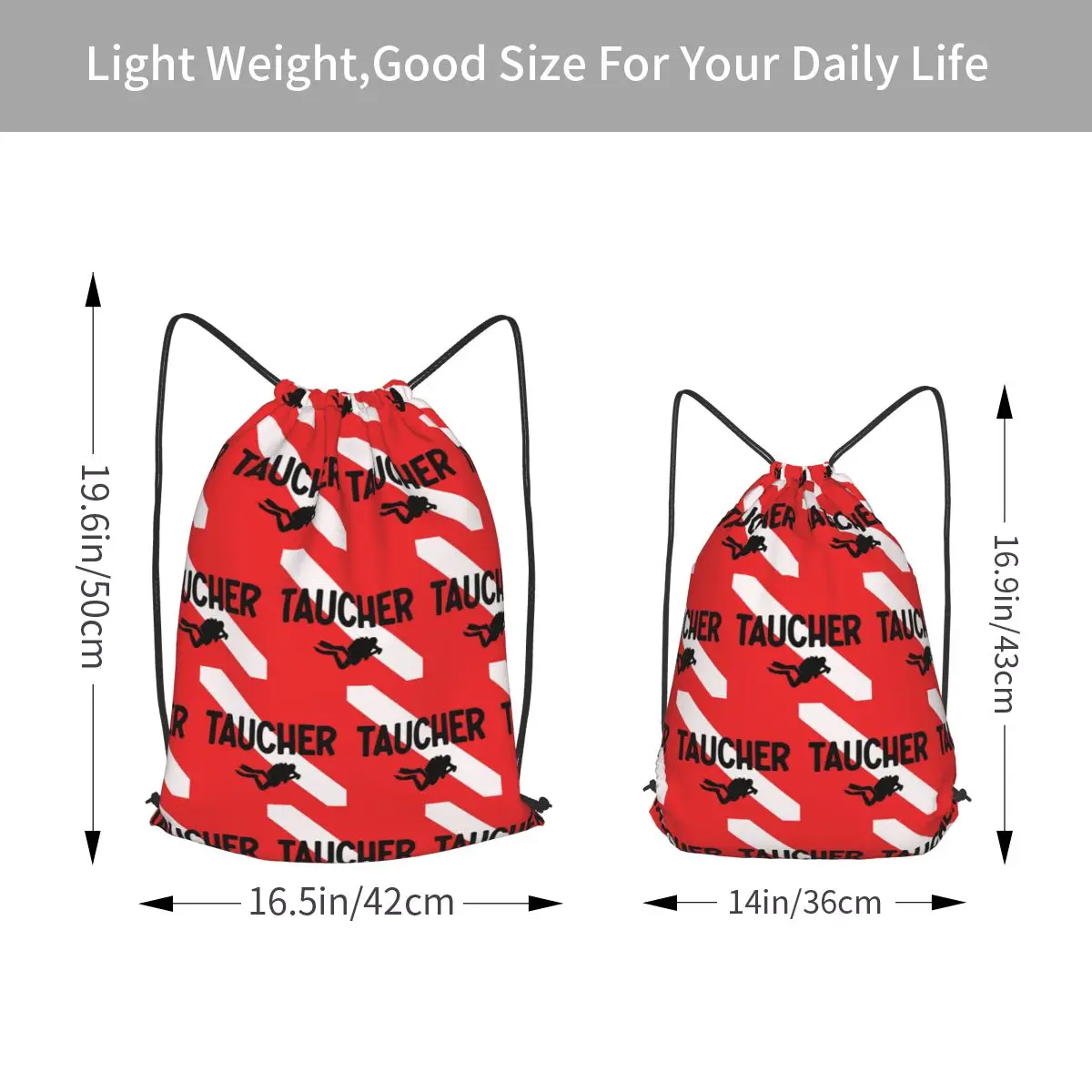 Scuba Diving Dive Diver Sea Snorkeling Sports Backpacks Casual Drawstring Bags Sports Bag Book Bags for Man Woman Students