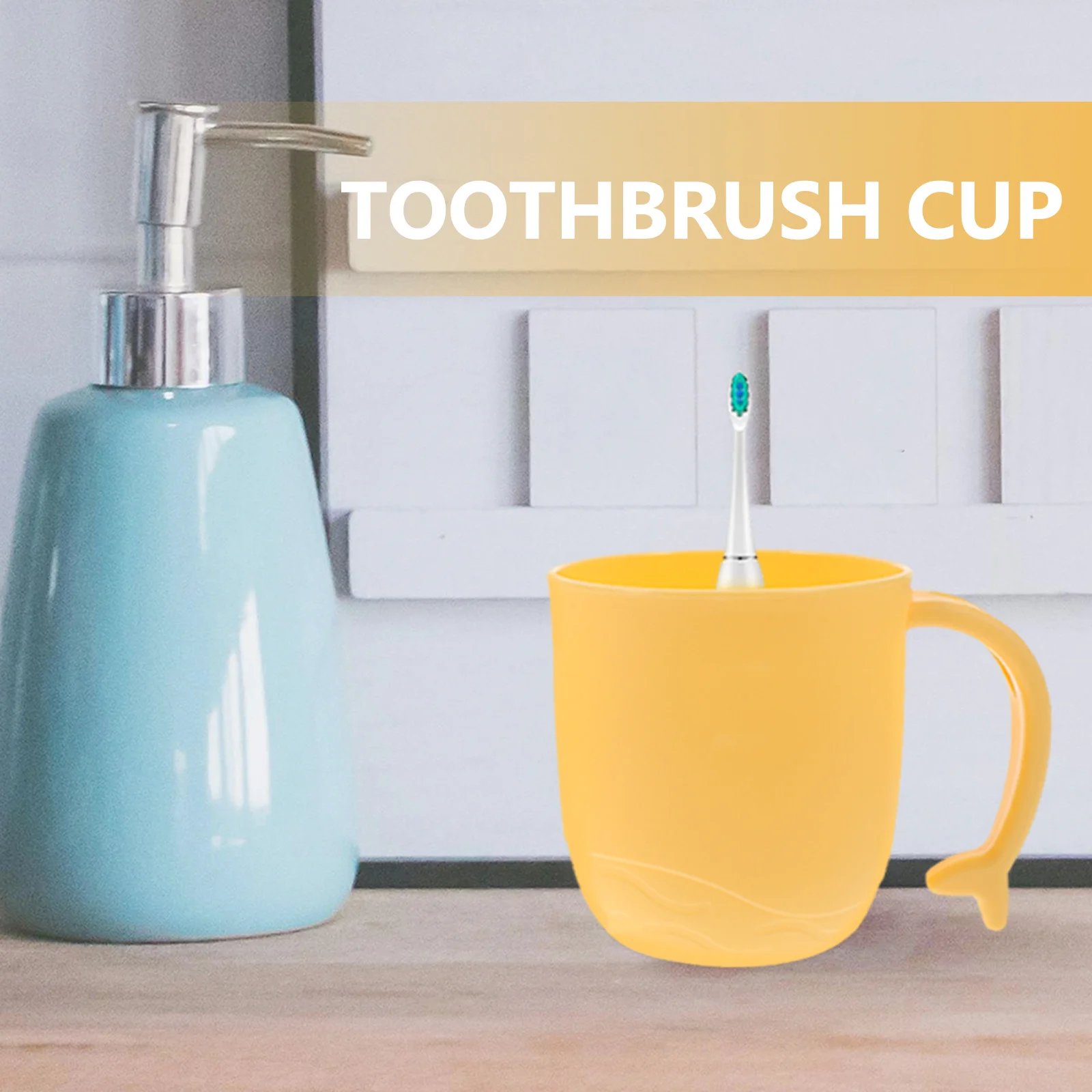 2 قطعة مقبض ذيل دولفين غير قابل للكسر أكواب فرشاة الأسنان مادة PP متعددة الأغراض للاستحمام وغسل الشعر والسفر والاستخدام العائلي #2